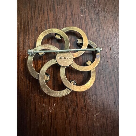 Binders Brothers Gold Filled Nouveau Signed Brooch - Picture 5 of 5